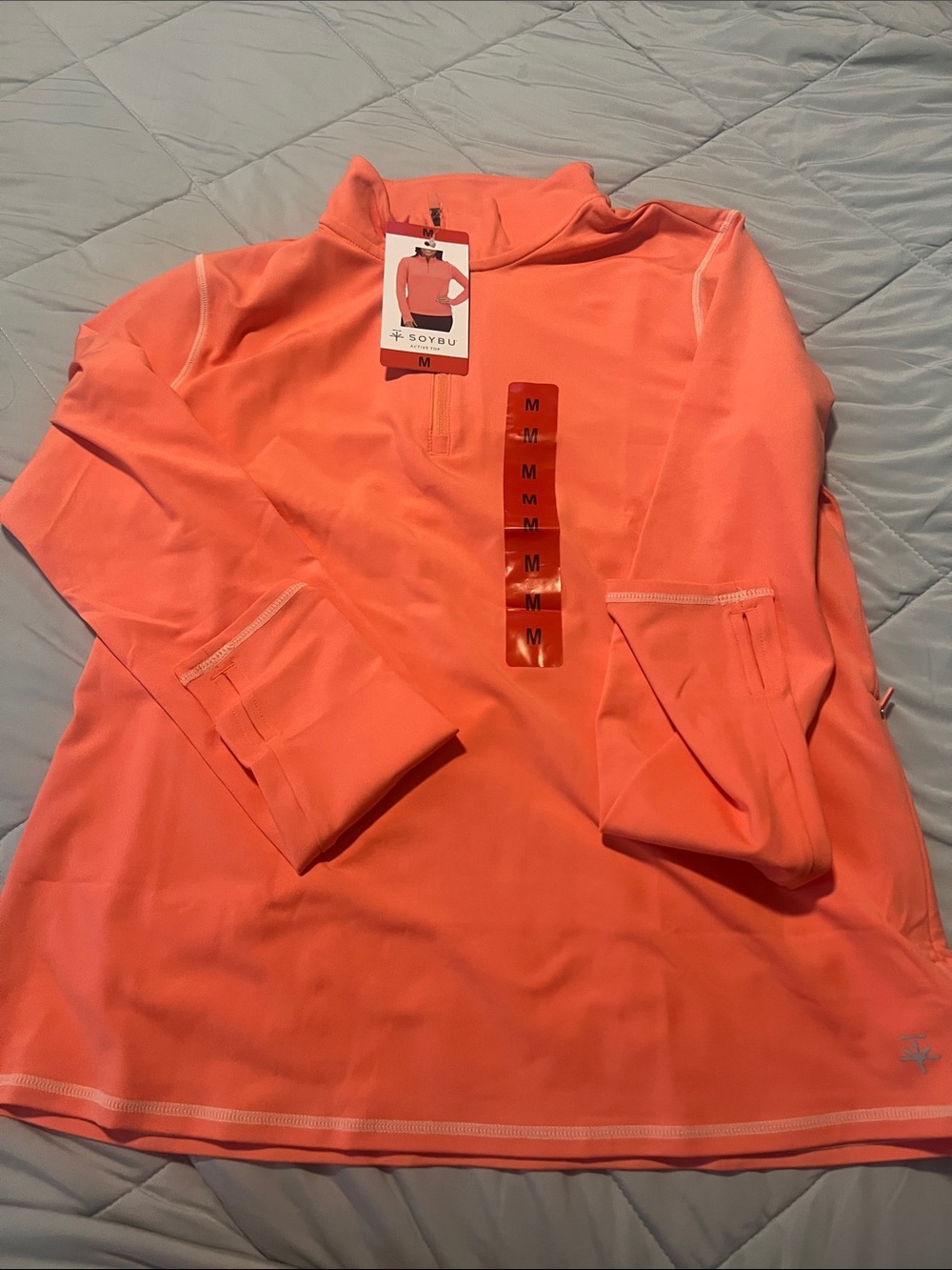 Soybu Coral Pink Quarter Zip Pullover
